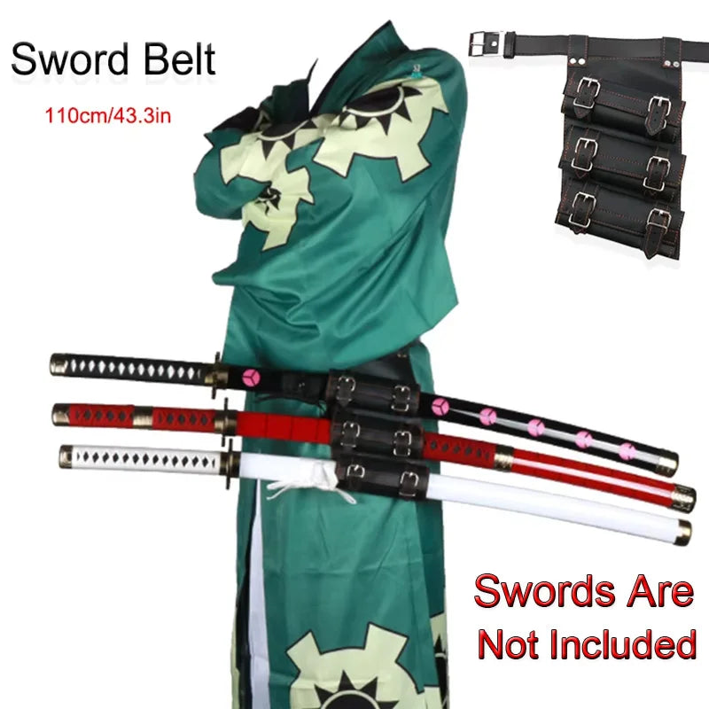 Hot Selling 3 Leather Belt Cosplay Katana Sword Wooden Knife PU Accessories Anime Sword Special Belt Belt