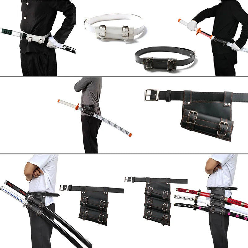 Hot Selling 3 Leather Belt Cosplay Katana Sword Wooden Knife PU Accessories Anime Sword Special Belt Belt