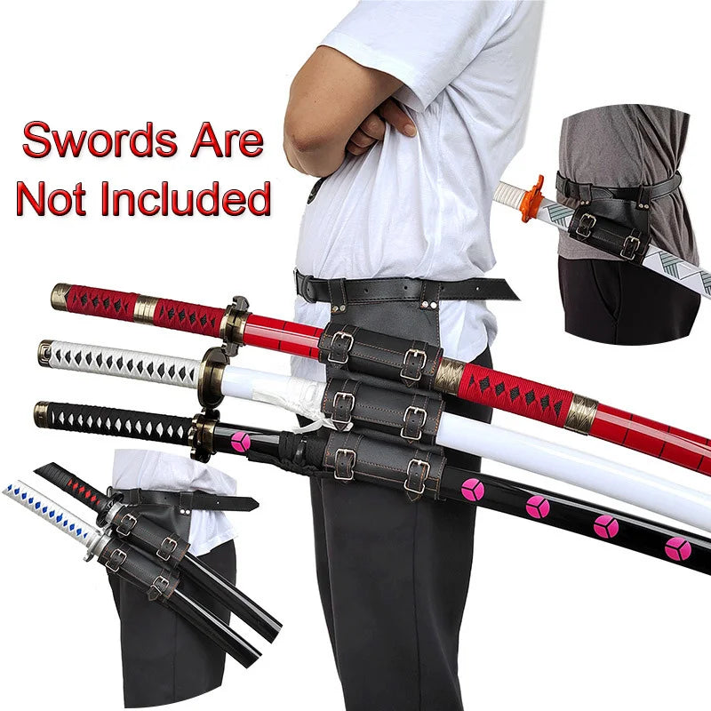 Hot Selling 3 Leather Belt Cosplay Katana Sword Wooden Knife PU Accessories Anime Sword Special Belt Belt