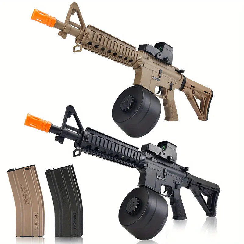 M4 Toy Rifle with Safe & Full Auto Dual Modes, 200pcs Gellets Large Mag Capacity and 230-150FPS